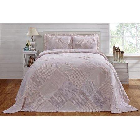 BETTER TRENDS Better Trends BSRCDOPI Double & Full Ruffled Chenille Patchwork Bedspread; Pink - 96 in. BSRCDOPI